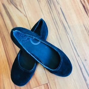 Merrill Black Suede Flats